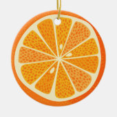 Citrus Sinaasappel Fun Feestelijk Keramisch Ornament (Voorkant)