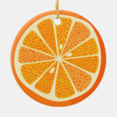 Citrus Sinaasappel Fun Feestelijk Keramisch Ornament (Achterkant)