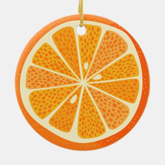 Citrus Sinaasappel Fun Feestelijk Keramisch Ornament (Achterkant)