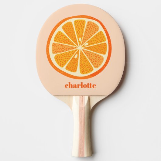 Citrus Sinaasappel Gepersonaliseerde Fun Fruit Tafeltennisbatje (Voorkant)