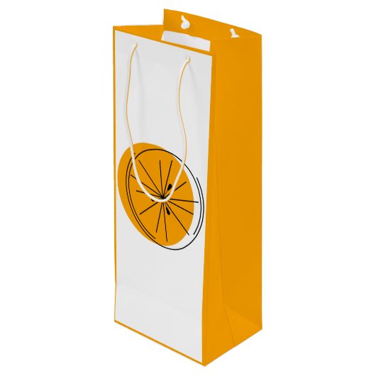 Citrus Sinaasappel geschenkzak wijn sinaasappel Wijn Cadeautas (Achterkant Gekanteld)
