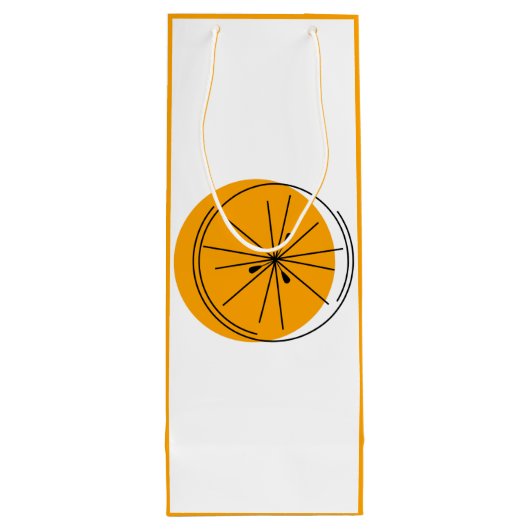 Citrus Sinaasappel geschenkzak wijn sinaasappel Wijn Cadeautas (Achterkant)