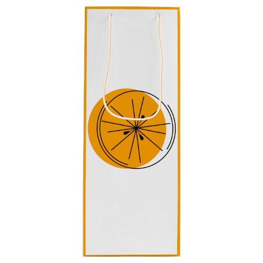 Citrus Sinaasappel geschenkzak wijn sinaasappel Wijn Cadeautas (Voorkant)
