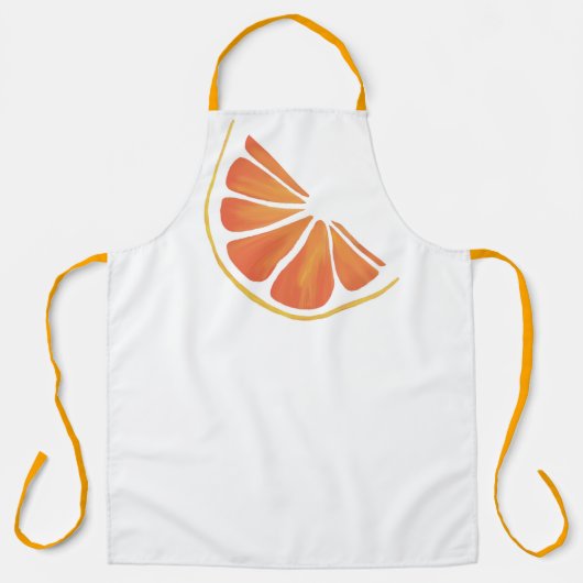 Citrus Sinaasappel Grapefruit Plakje Kunst Schort (Voorkant)