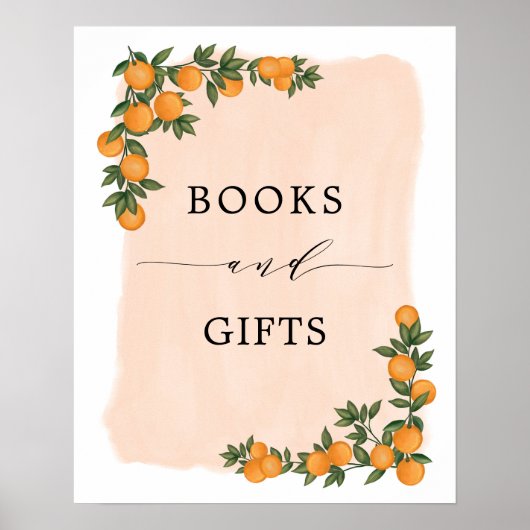 Citrus Sinaasappel groen cutie boeken & geschenken Poster (Voorkant)