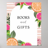 Citrus Sinaasappel groen cutie boeken & geschenken Poster (Voorkant)