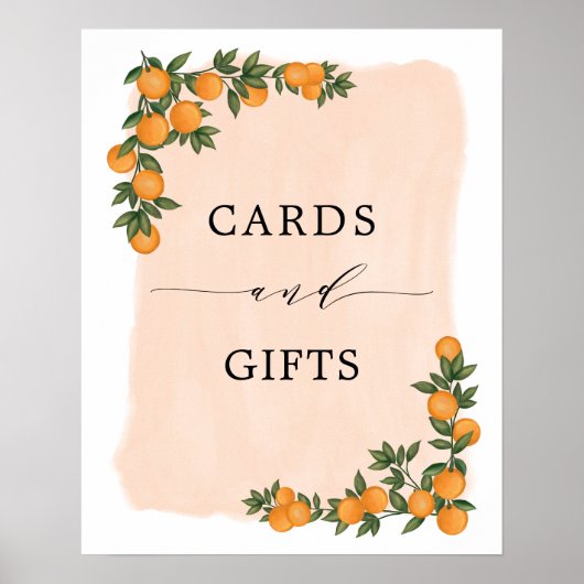 Citrus Sinaasappel groen cutie Kaarten & geschenke Poster (Voorkant)