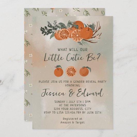 Citrus Sinaasappel Groene Kleine Cutie Geslacht On Kaart (Voorkant / Achterkant)