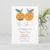 Citrus Sinaasappel hij of zij roze bloemgeslacht o Kaart (Staand voorkant)