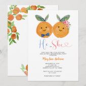 Citrus Sinaasappel hij of zij roze bloemgeslacht o Kaart (Voorkant / Achterkant)