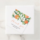 Citrus Sinaasappel Houtskool Bruids- of Trouwfeest Bedankjes Labels (In situ)