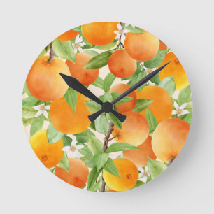 Citrus Sinaasappel Keukenontwerp Ronde Klok