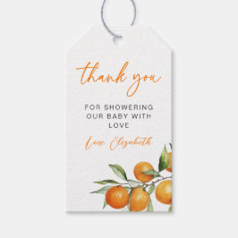 Citrus Sinaasappel Kleine Cutie Baby shower Cadeaulabel