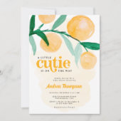 Citrus Sinaasappel Kleine Cutie Baby shower Kaart (Voorkant)