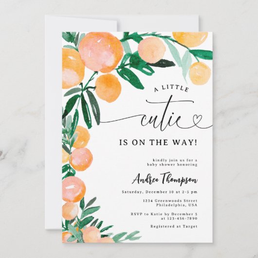 Citrus Sinaasappel Kleine Cutie op de Weg Baby sho Kaart (Voorkant)