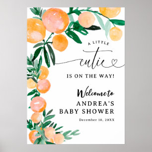 Citrus Sinaasappel Kleine Moppie Baby Shower 20x28 Poster