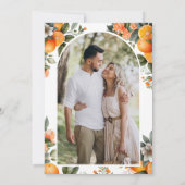 Citrus Sinaasappel Metselwerk Pot Foto Bruiloft Save The Date (Achterkant)