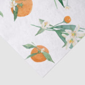 Citrus Sinaasappel n Witte Bloemen Foliage Waterve Tissuepapier (Detail)
