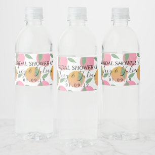 Citrus Sinaasappel Perziken Fruit Bruiloft Waterfles Etiket