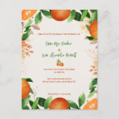Citrus Sinaasappel Rustic Fall Huwelijksuitnodigin Briefkaart (Voorkant)