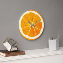 Citrus Sinaasappel Slice ronde wandklok