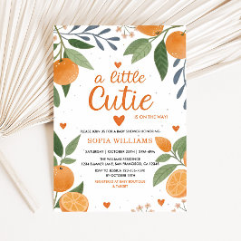 Citrus Sinaasappel thema Little Cutie Baby shower Kaart
