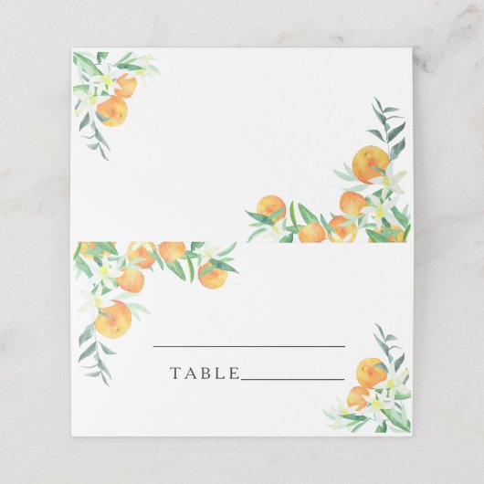 Citrus sinaasappel - trouwplaatskaarten plaatskaartje (Buitenkant ongevouwen)