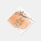 Citrus Sinaasappel Waterverf Bruiloftsborrel Servet (Hoek)