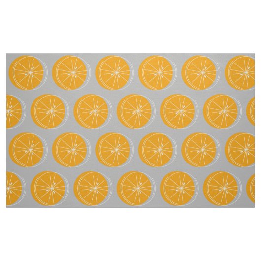 Citrus Sinaasappel Wit grote print stof grijs (Fat Quarter)