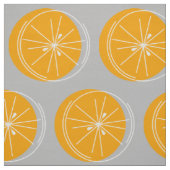 Citrus Sinaasappel Wit grote print stof grijs (Swatch)