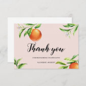 Citrus sinaasappel zomer baby shower dank u kaart (Voorkant / Achterkant)