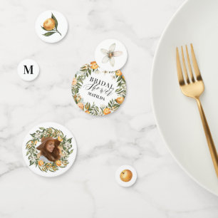 Citrus, sinaasappelbloesem bruiloft feest decorati confetti