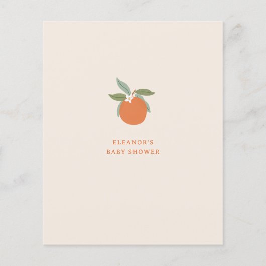 Citrus Sinaasappels Baby shower Advies voor Ouders (Achterkant)