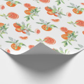  Citrus Sinaasappels, bladeren & bloemmotief Cadeaupapier (Hoek)