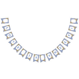 Citrus Sinaasappels Blauw Wit Print Vrijgezellenfe Vlaggetjes