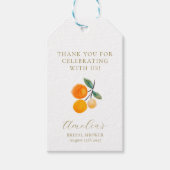 Citrus Sinaasappels Bruids Brunch Aangepaste Dank Cadeaulabel (Voorkant)