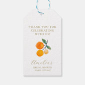 Citrus Sinaasappels Bruids Brunch Aangepaste Dank Cadeaulabel (Achterkant)