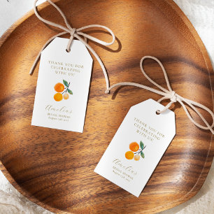 Citrus Sinaasappels Bruids Brunch Aangepaste Dank  Cadeaulabel