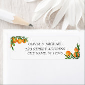 Citrus Sinaasappels bruiloft retour adreslabel Etiket (Insitu)