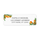 Citrus Sinaasappels bruiloft retour adreslabel Etiket (Voorkant)