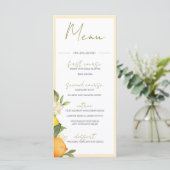Citrus Sinaasappels Citroenen Zomer Monogram Menu (Staand voorkant)