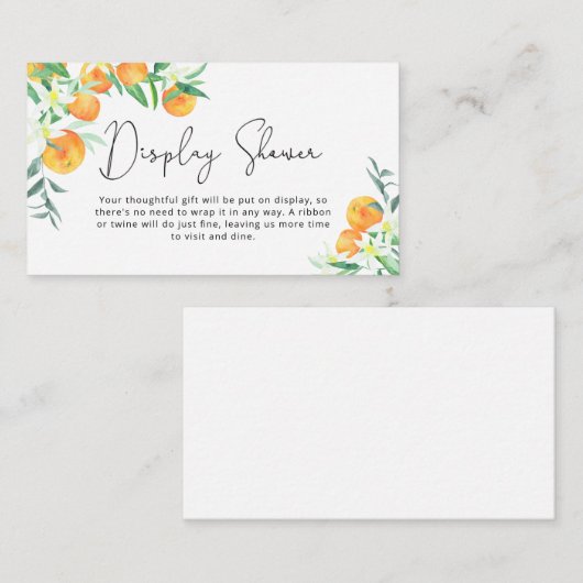 Citrus sinaasappels - display douche informatiekaartje (Voorkant / Achterkant)