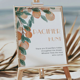 Citrus Sinaasappels Fopspeen Jacht Baby Shower Spe Poster