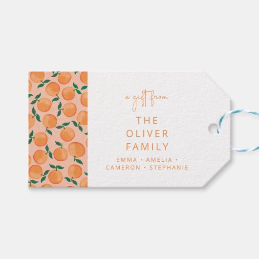 Citrus Sinaasappels Fruit Custom Name Enclosure va Cadeaulabel (Voorkant (Horizontaal))