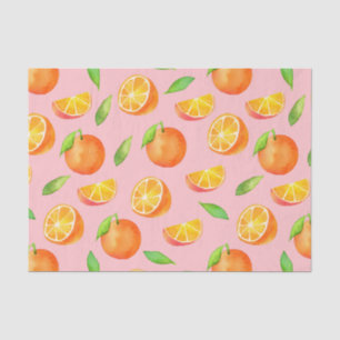 Citrus Sinaasappels Fruit Waterverf Pattern Tissuepapier
