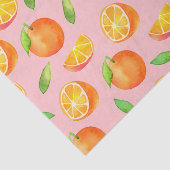 Citrus Sinaasappels Fruit Waterverf Pattern Tissuepapier (Detail)