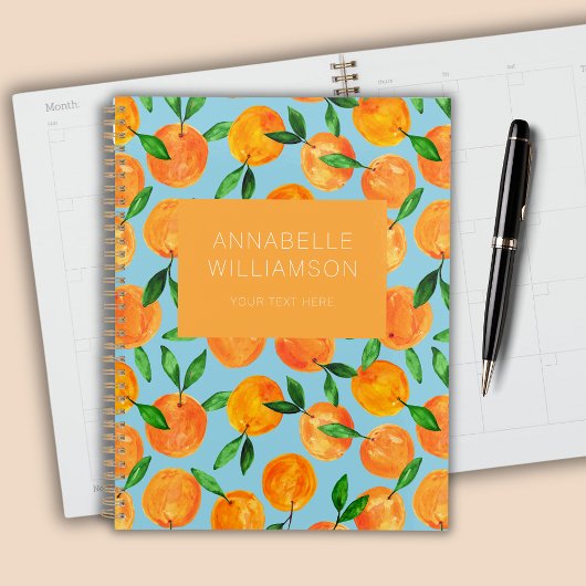 Citrus sinaasappels fruitpatroon gepersonaliseerd planner