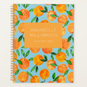 Citrus sinaasappels fruitpatroon gepersonaliseerd planner (Voorkant)