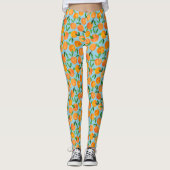 Citrus sinaasappels fruitpatroon leggings (Voorkant)