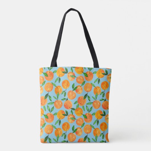 Citrus sinaasappels fruitpatroon tote bag (Achterkant)